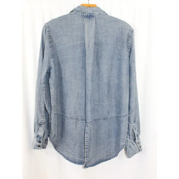 NWT Velvet Heart Blue Chambray Tencel Long Sleeve Button Up M - Picture 5 of 6